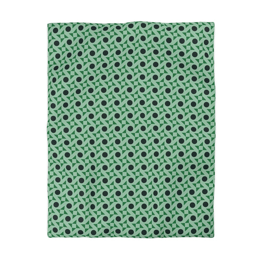 Emerald Pinwheels Microfiber Duvet Cover
