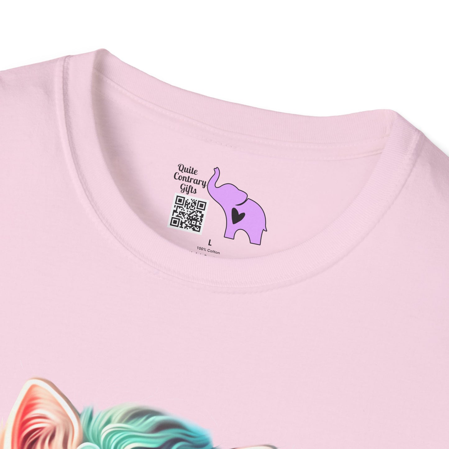 Cute Colorful Kitten in Flowers 3 Adult T-shirt