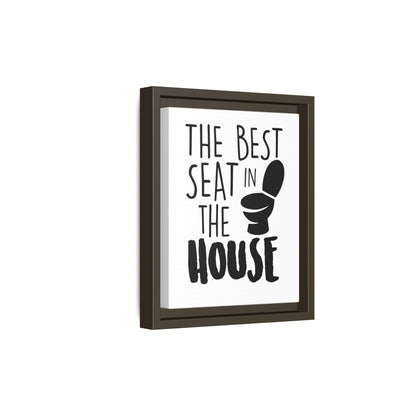The Best Seat In The House Framed Canvas Bathroom Art