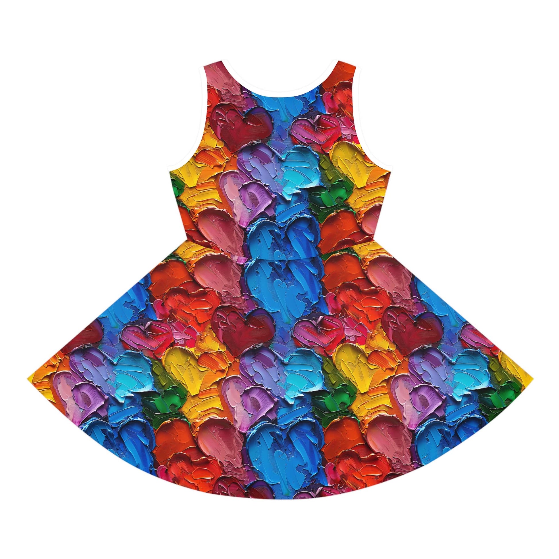 Palette Knife Hearts Girls' Sleeveless Sundress