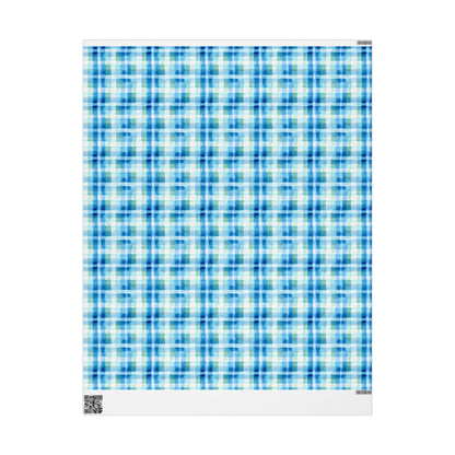 Ocean Sunset Plaid Wrapping Paper