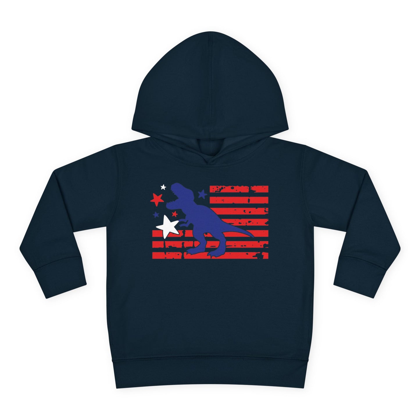 Distressed Patriotic T-Rex Toddler Hoodie
