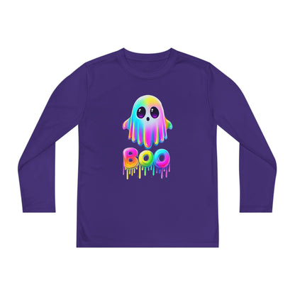 Neon Ghostly Boo Youth Long Sleeve Tee