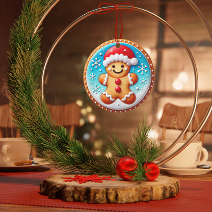 Jolly Gingerbread Metal Ornament