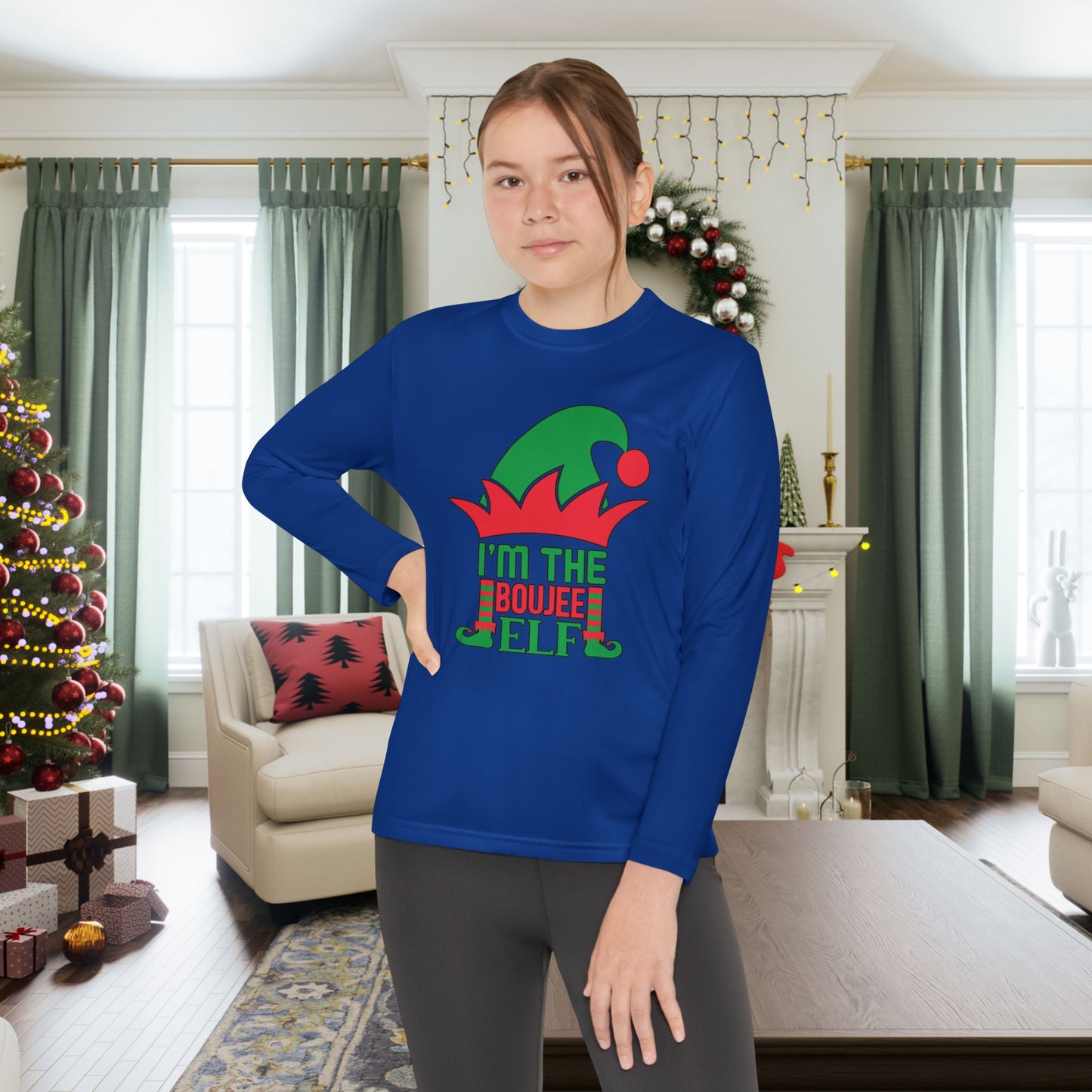 I'm The Boujee Elf Youth Long Sleeve Tee