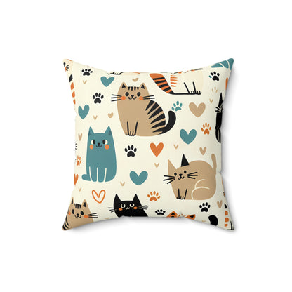 Whiskered Wonders Throw Pillow