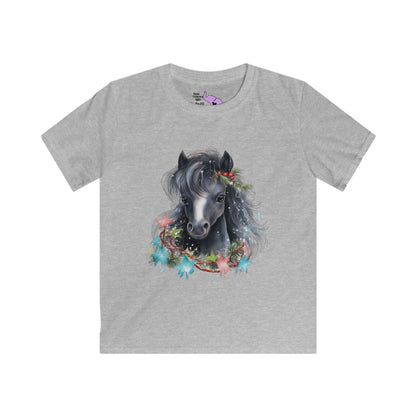 Watercolor Horse Kids Softstyle Tee