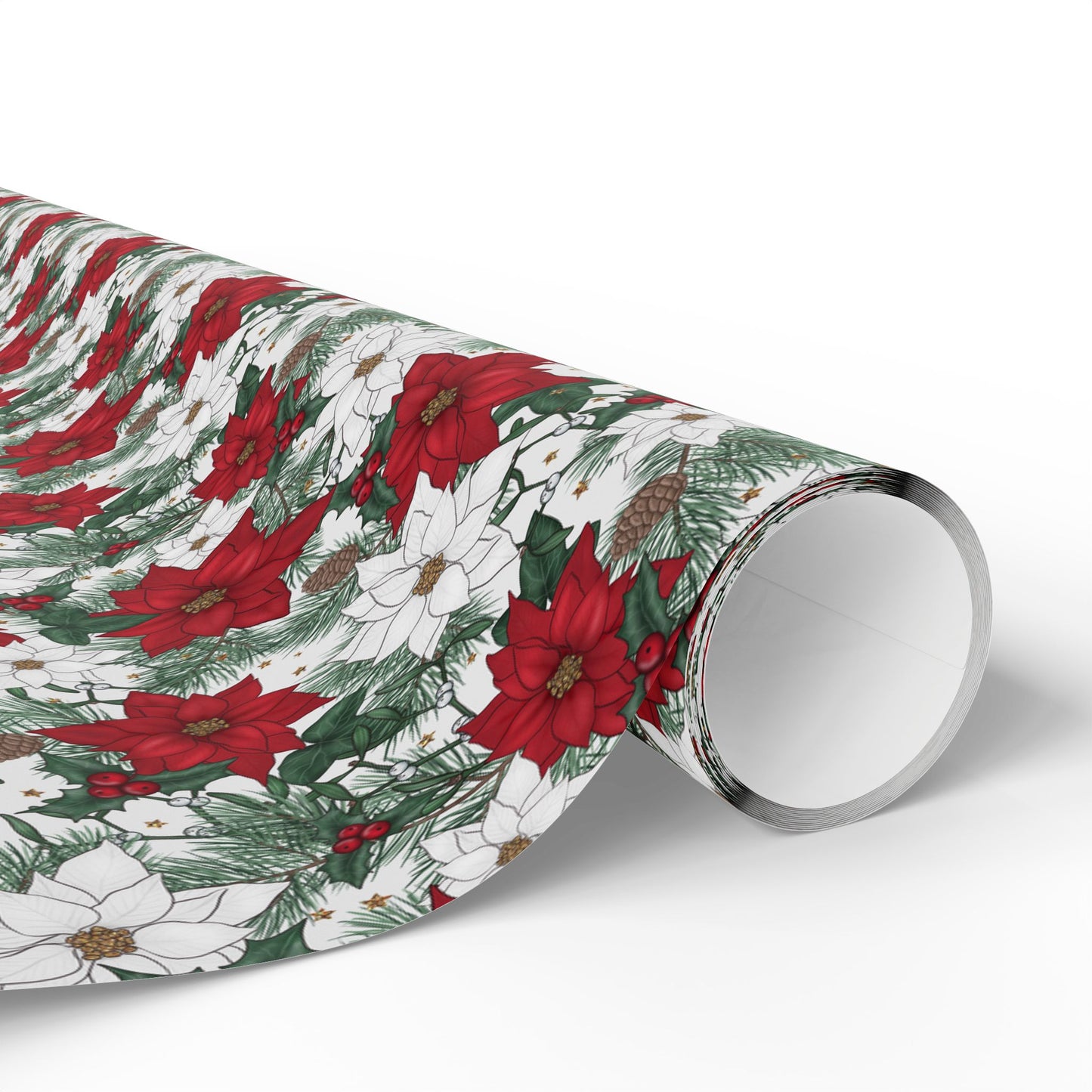 Winter Poinsettia Garden Wrapping Paper