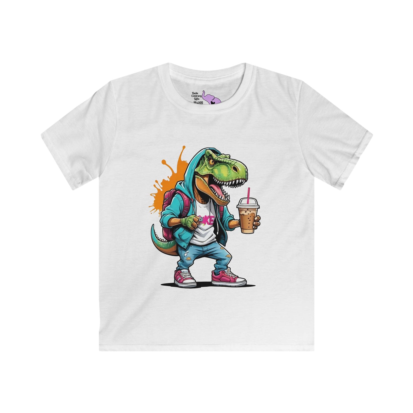 Dinosaur w/Drink Youth Softstyle Tee