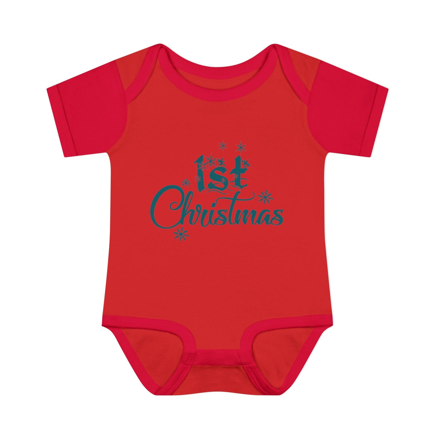 1st Christmas Infant Baby Rib Bodysuit