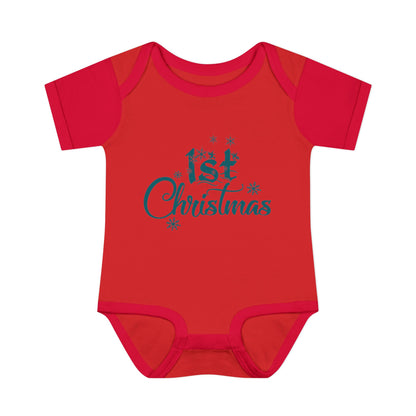 1st Christmas Infant Baby Rib Bodysuit