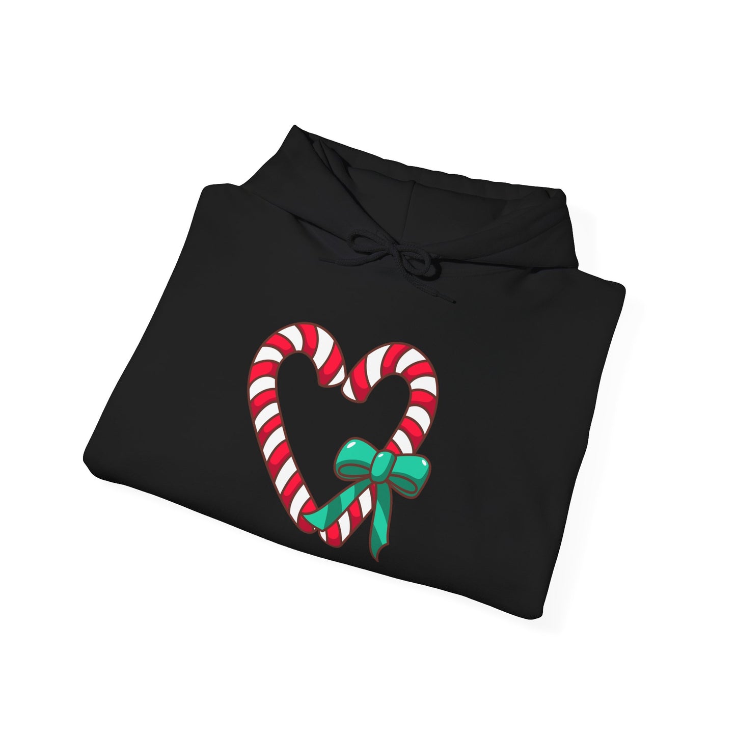 Candy Cane Heart Adult Heavy Blend™ Hooded Sweatshirt