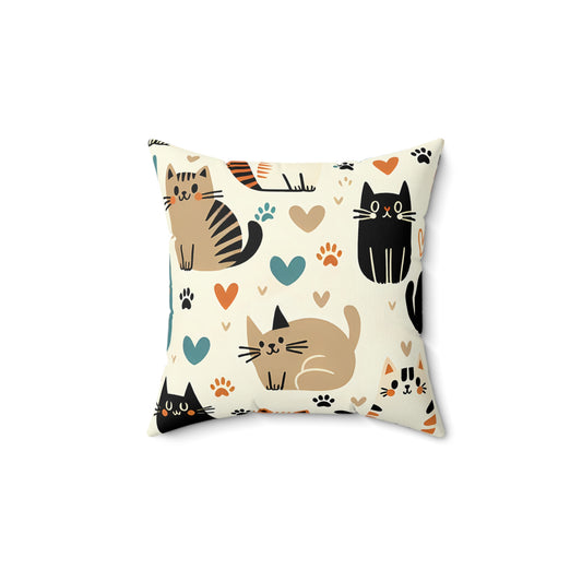 Whiskered Wonders Throw Pillow