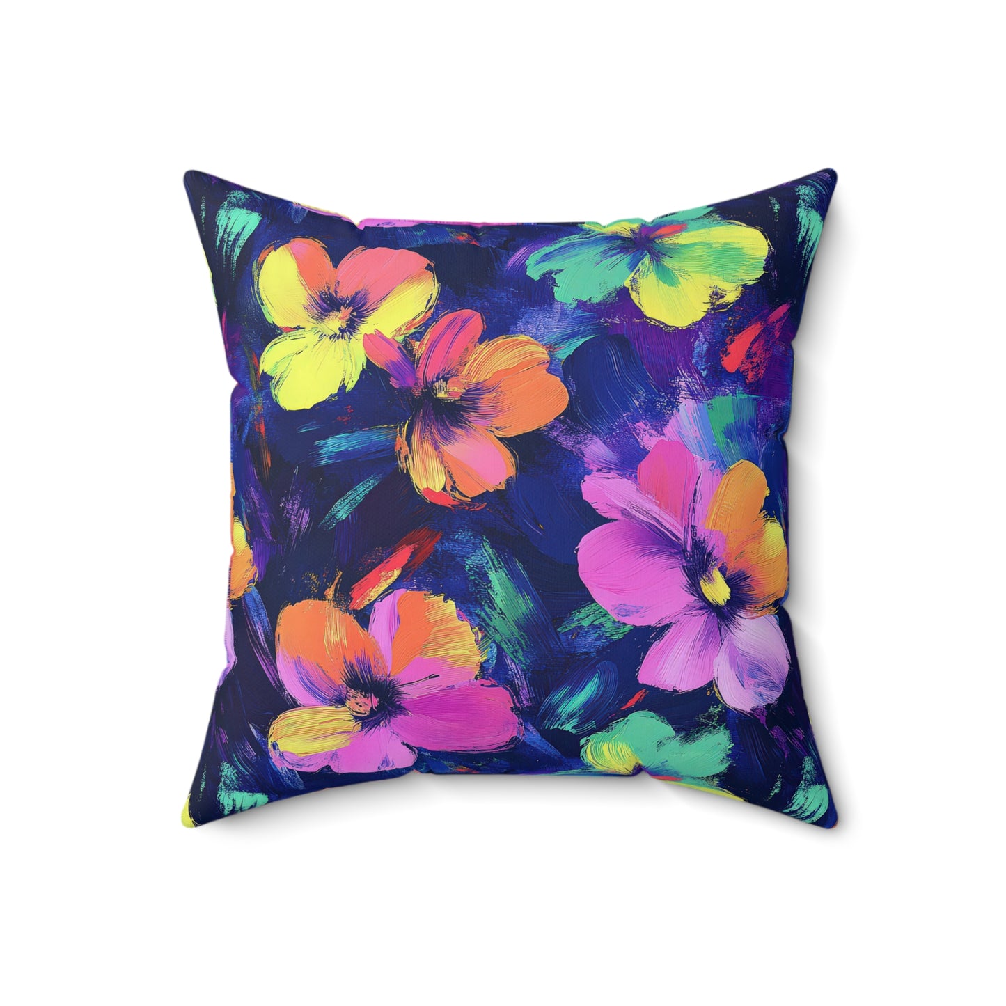 Watercolor Flowers Throw Pillow
