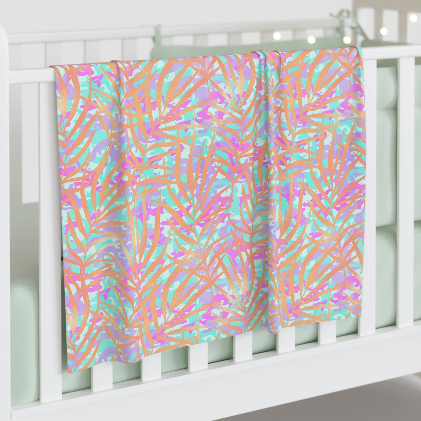 Tropical Sunset Palms Baby Swaddle Blanket