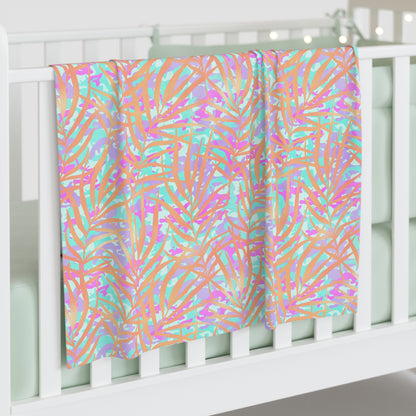 Tropical Sunset Palms Baby Swaddle Blanket