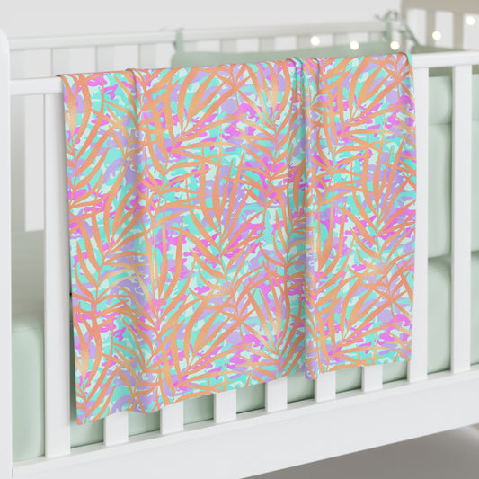 Tropical Sunset Palms Baby Swaddle Blanket