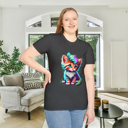 Cute Colorful Kitten 2 Adult T-shirt
