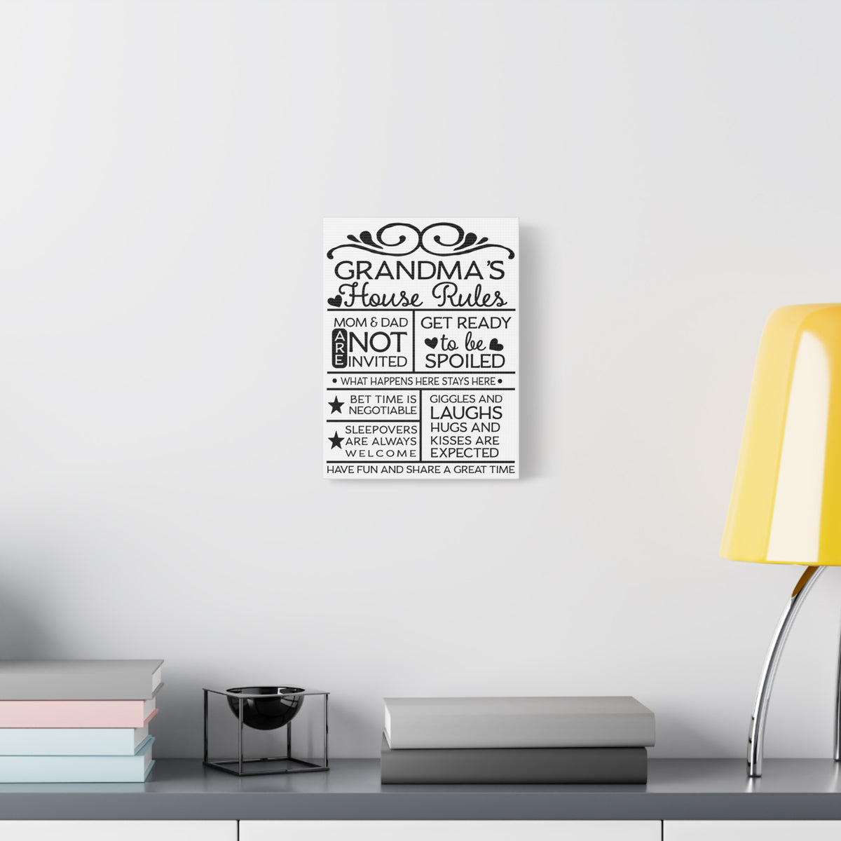 Grandma's House Rules Canvas Art