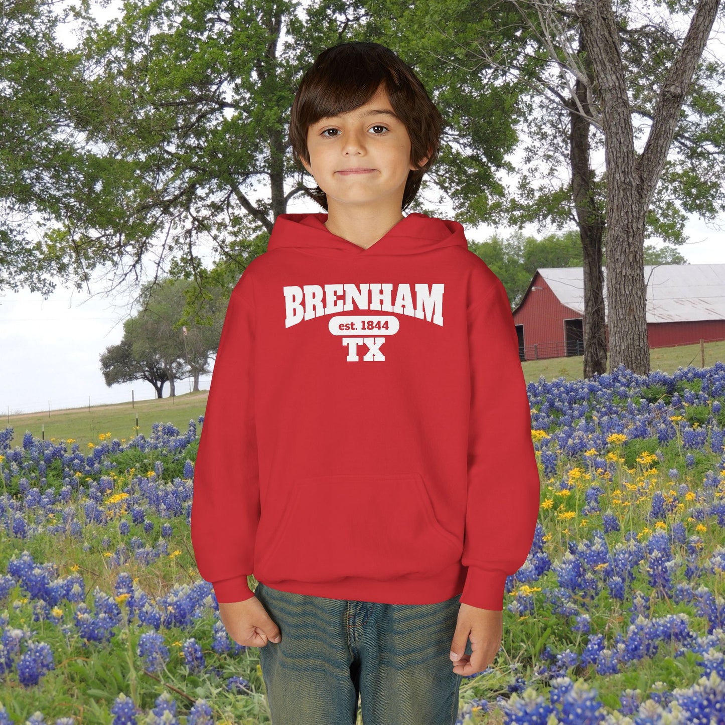 Brenham Tx Est. 1844 Youth Heavy Blend Hoodie