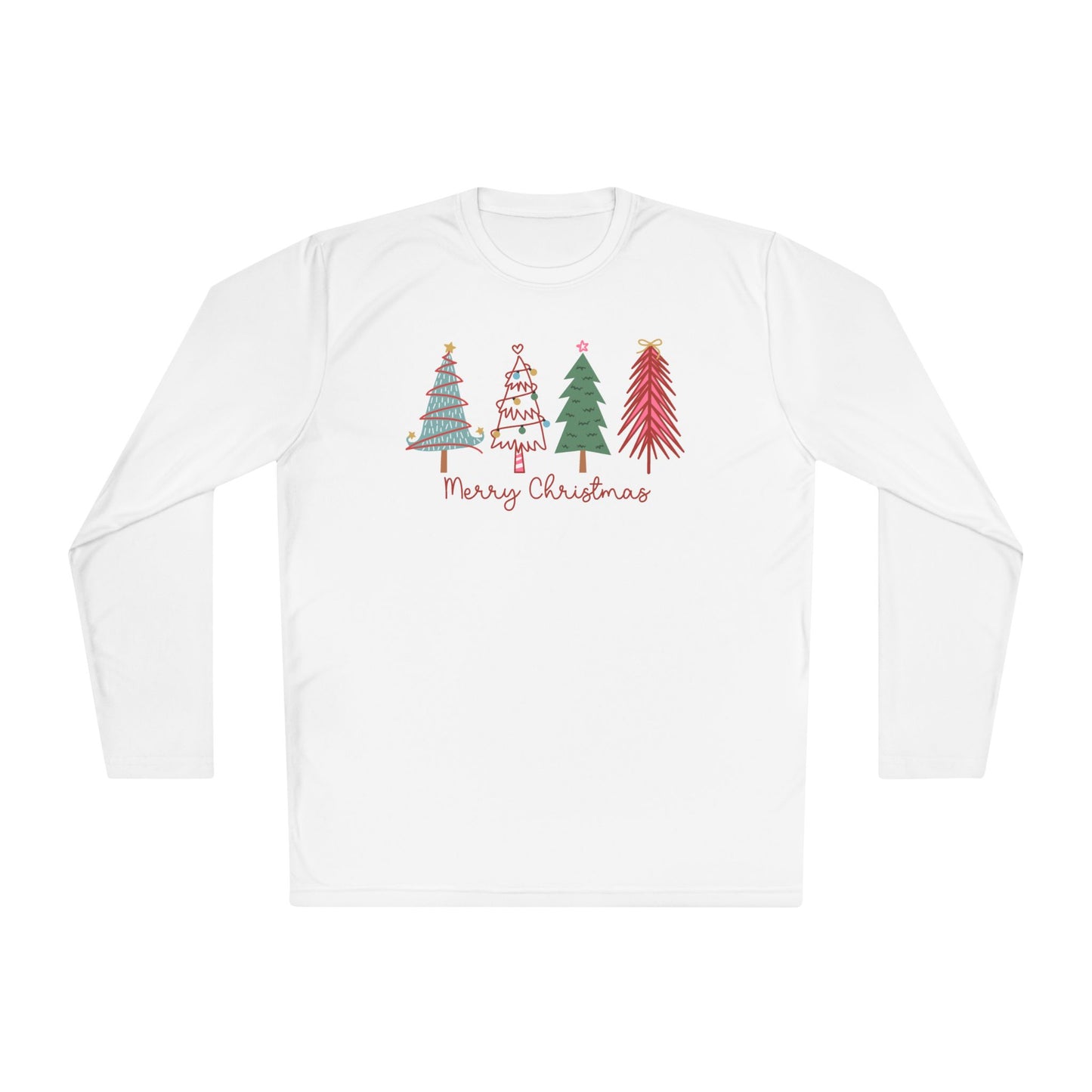 Merry Christmas Trees Adult Long Sleeve Tee
