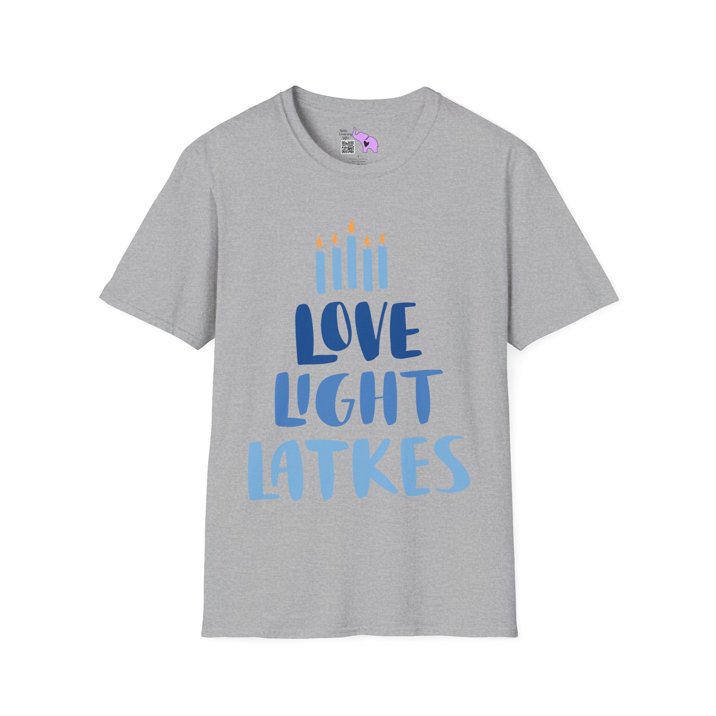 Hanukkah Love Light Latkes Adult T-shirt