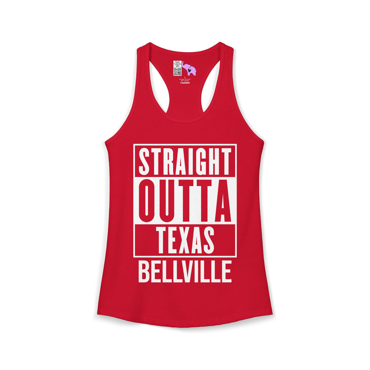 Straight Outta Texas (Dark Colors, White Text) Women's Ideal Racerback Tank