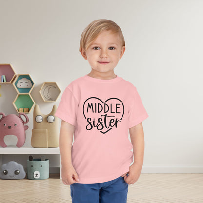 Middle Sister (Heart) Toddler Tee