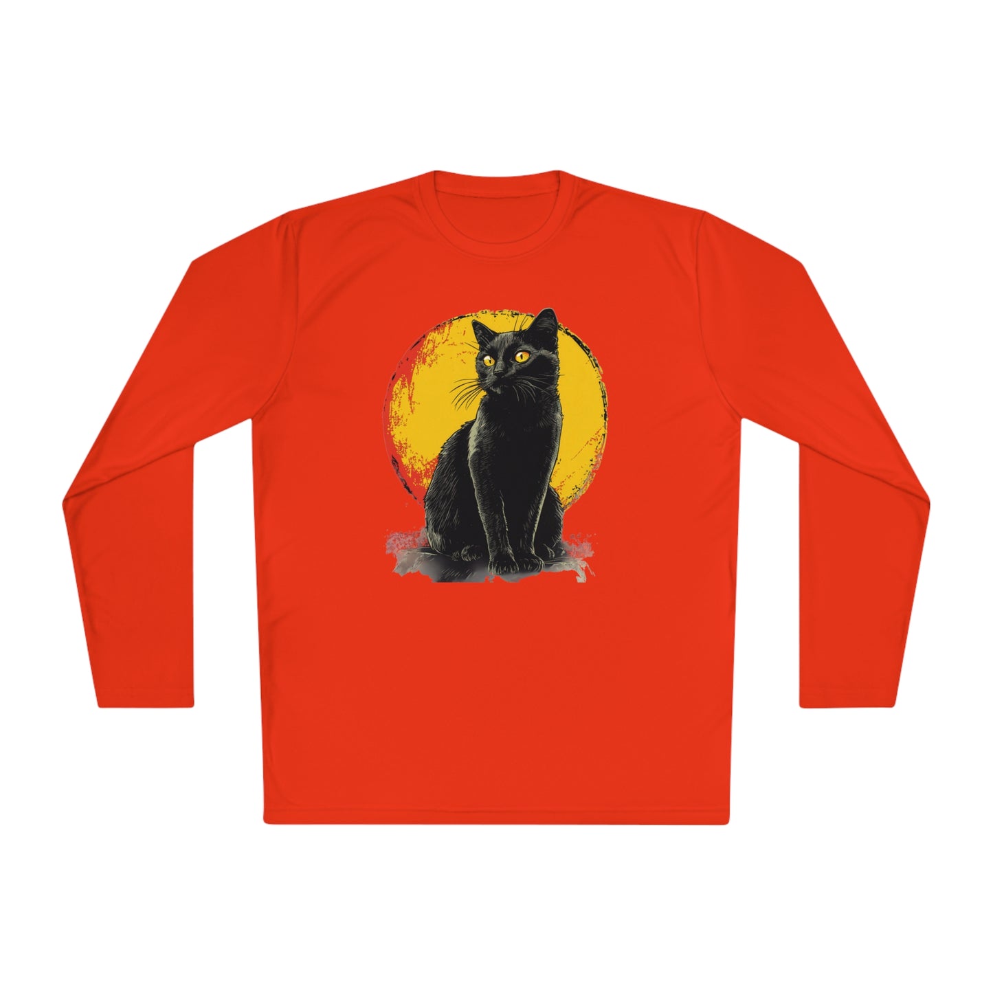 Black Cat Over Moon Adult Long Sleeve Tee