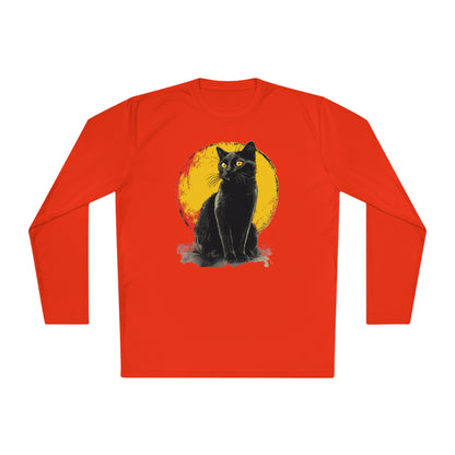 Black Cat Over Moon Adult Long Sleeve Tee