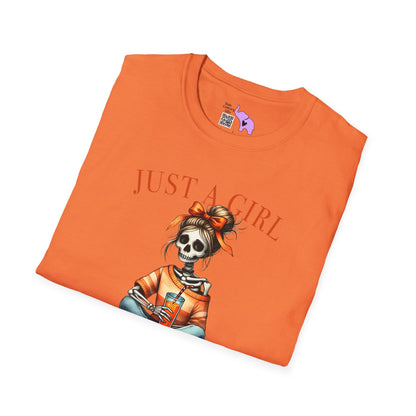 Just A Girl Who Loves Pumpkin Spice Skeleton Adult T-shirt