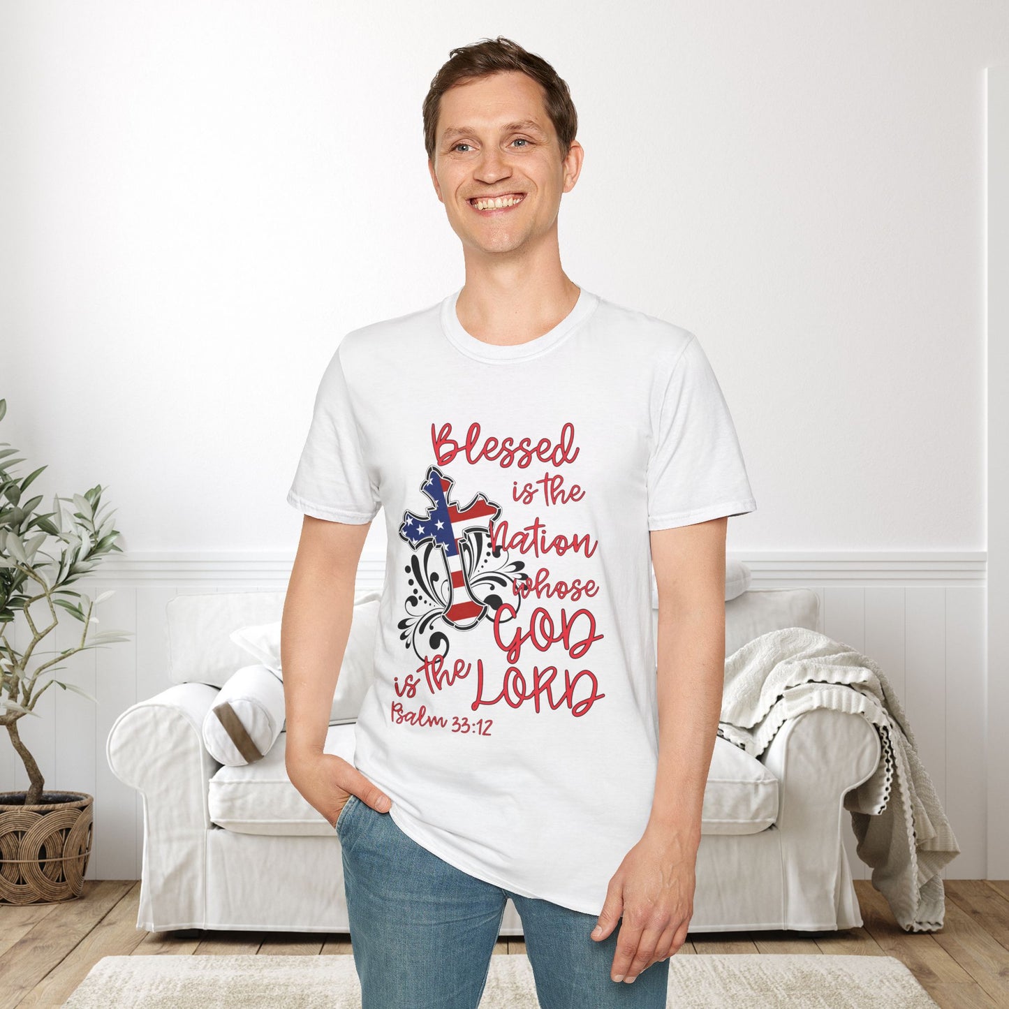 Blessed Is The Nation Whose God Is The Lord Adult T-shirt