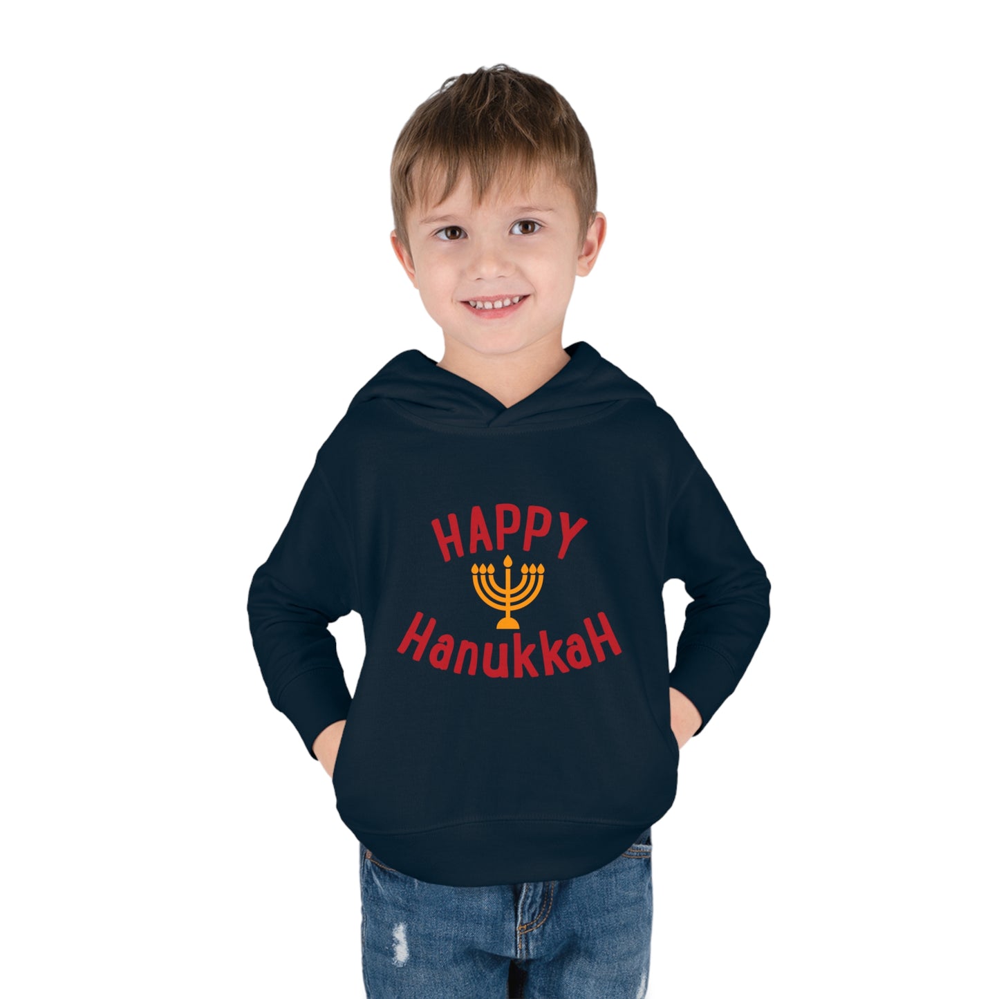 Happy Hanukkah Toddler Pullover Fleece Hoodie