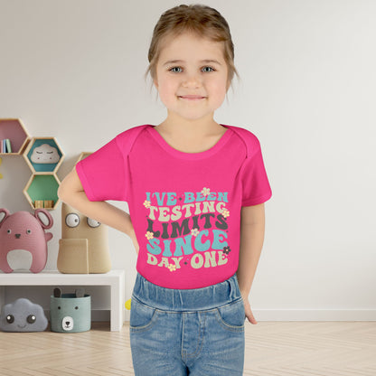 I've Been Testing Limits Since Day One Infant Baby Rib Bodysuit