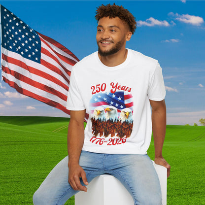 Three Eagles 250 Years 1776-2026 Adult T-shirt