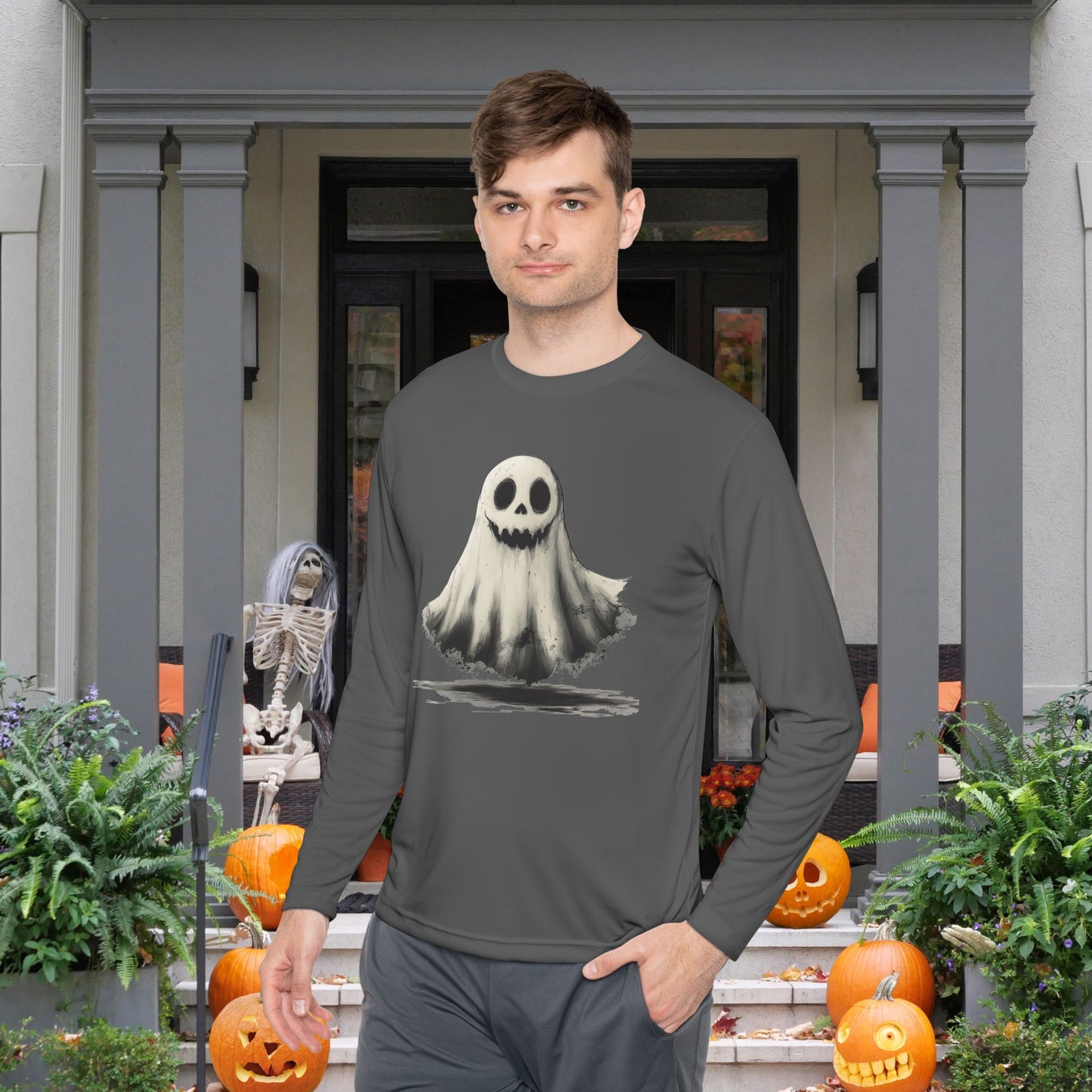 Cute Ghost Adult Long Sleeve Tee
