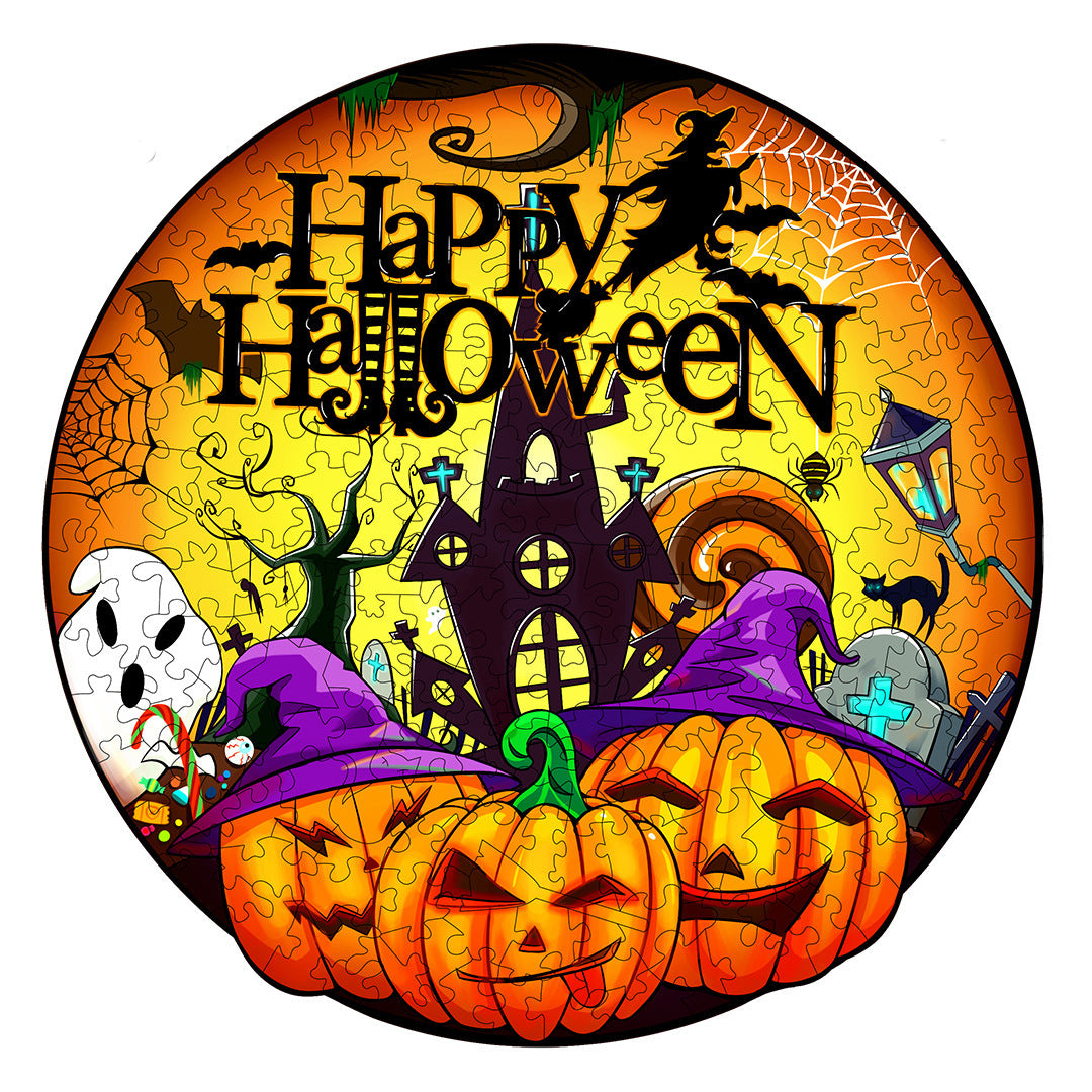 Halloween Scene Wooden Puzzle