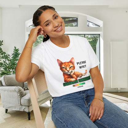 Please Wait Sarcastic Comment Loading (Cat) Adult Tshirt