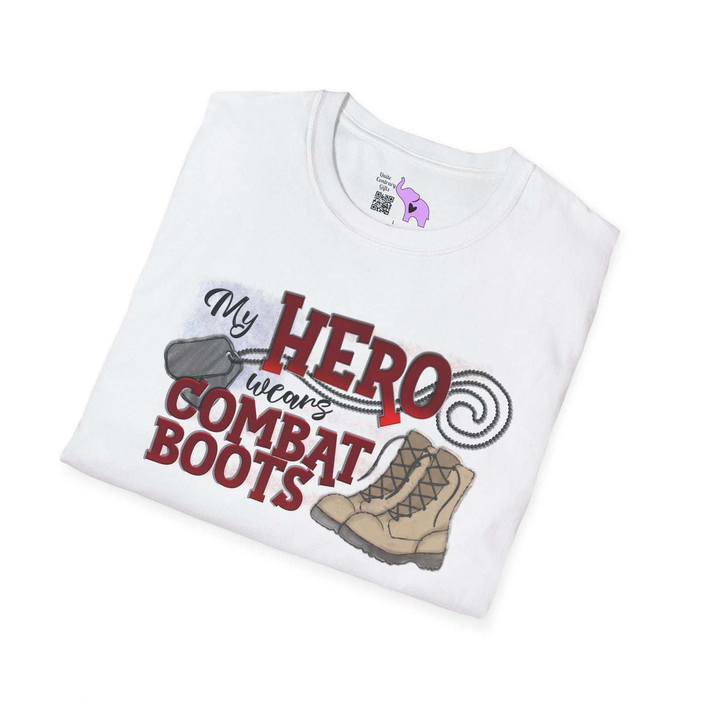My Hero Wears Combat Boots Adult T-Shirt