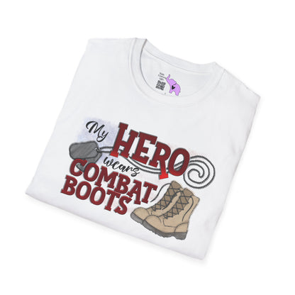 My Hero Wears Combat Boots Adult T-Shirt