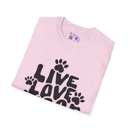 Live Love Woof Adult Tshirt