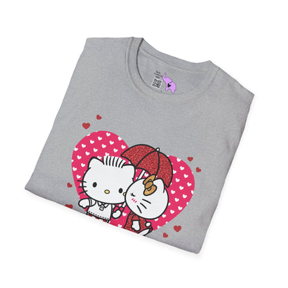 Valentines Hello Kitty Couple Adult Unisex Tshirt