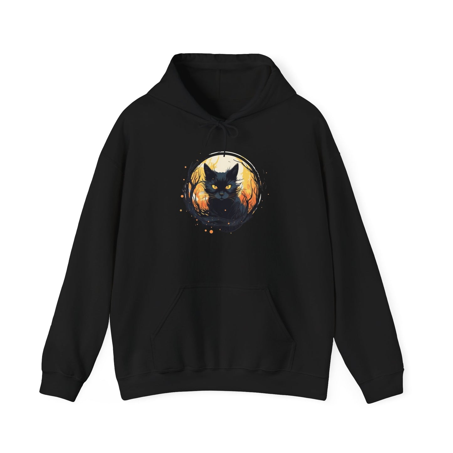 Creepy Black Cat 13 Heavy Blend™ Hooded Sweatshirt