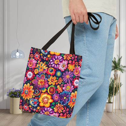 Floral Fiesta Canvas Tote Bag