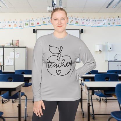 Teacher w/Apple Adult Long Sleeve Tee