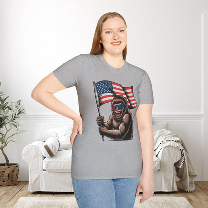 Patriotic Bigfoot Adult T-shirt