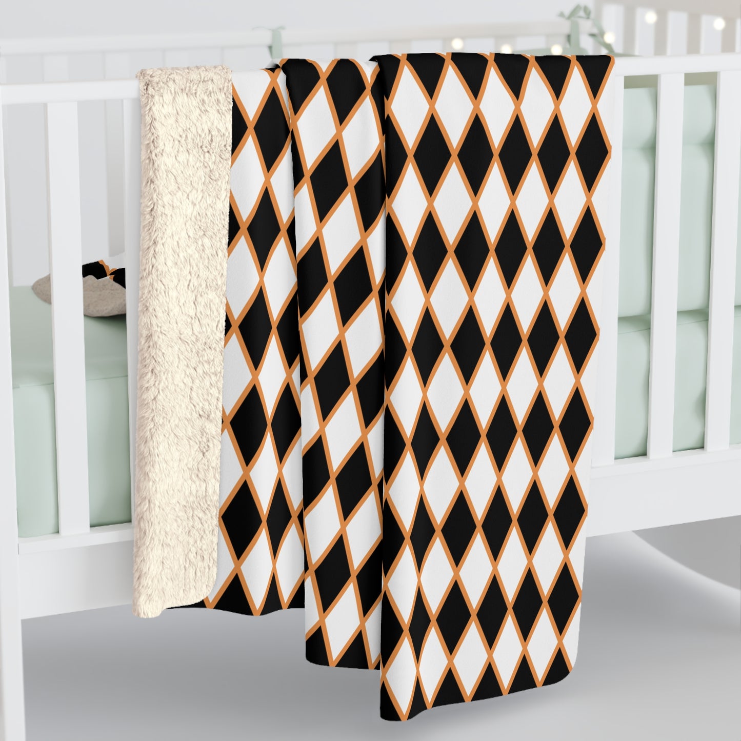Black & White Harlequin Fleece Blanket