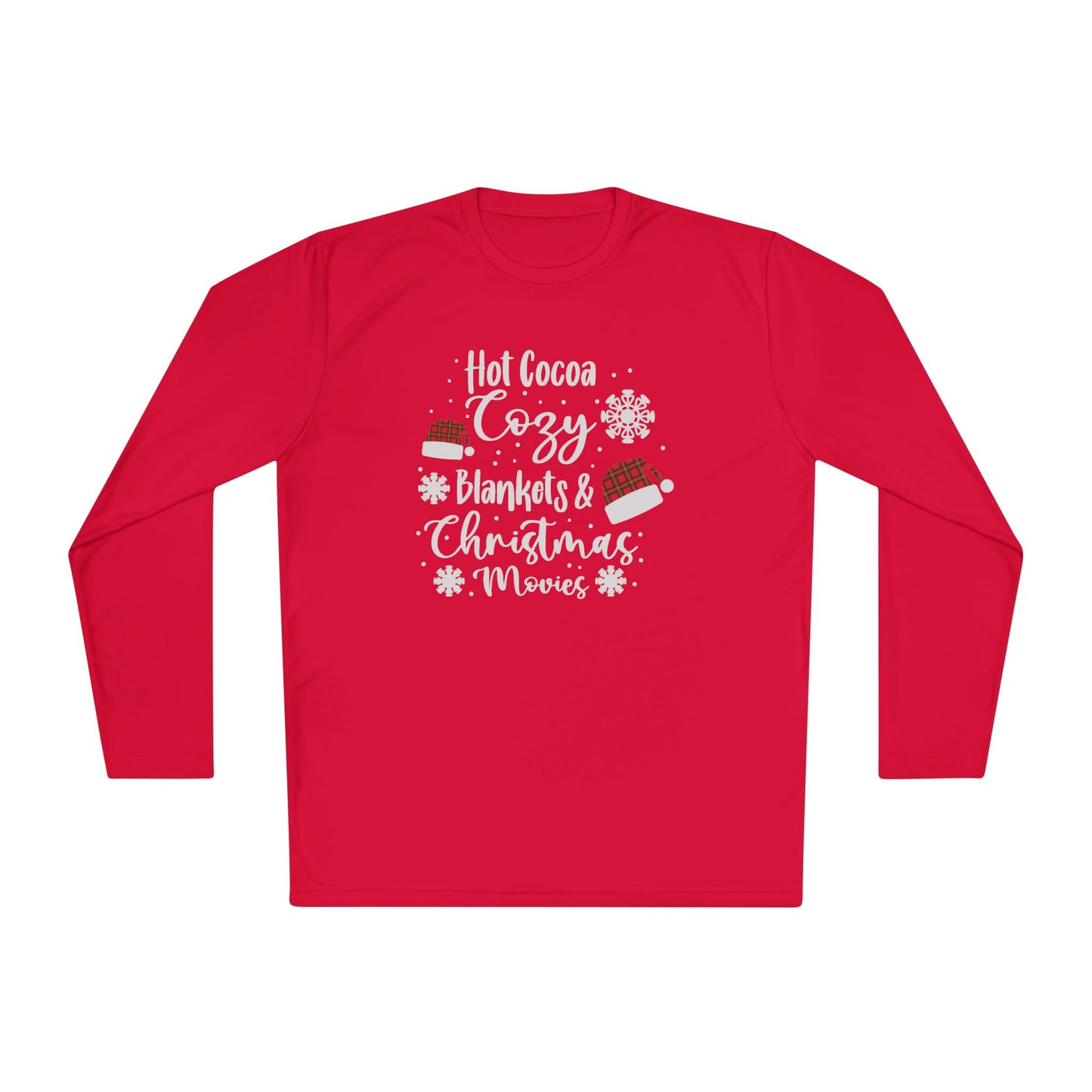 Hot Cocoa, Cozy Blankets & Christmas Movies Adult Long Sleeve Tee