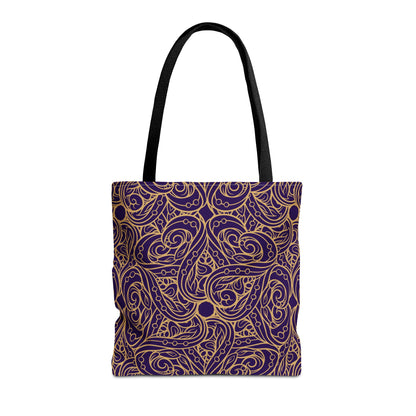 Golden Amethyst Radiance Mandala Canvas Tote Bag