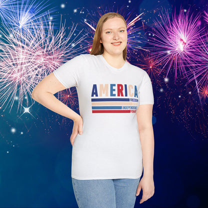 America Freedom Brave Independence Power Adult T-shirt
